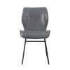 Set of 2, Leather Dining Chair with High-Density Sponge, PU Chair Kitchen Stools for Dining room,homes, kitchens,Gray