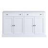 TREXM Kitchen Sideboard Storage Buffet Cabinet with 2 Drawers & 4 Doors Adjustable Shelves for Dining Room, Living Room (White)