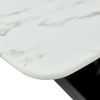 Dining table. White imitation marble pattern desktop. Black MDF table legs with gold lines and black base. Suitable for kitchen living roomF-SQ