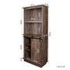 Freestanding Rustic Kitchen Buffet with Hutch, Pantry Storage Cabinet with Sliding Barn Door, Adjustable Shelf