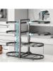 6-layer Pot And Lid Sorting Rack Bracket, Adjustable Pot Sorting Rack Under The Cabinet, Pot Rack For Kitchen Organization And Storage, Black