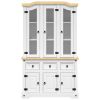 Highboard Corona White 44.1"x16.9"x77.2" Solid Wood Mexican Pine