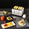 Toaster 4 Slice;  Geek Chef Stainless Steel Extra-Wide Slot Toaster with Dual Control Panels of Bagel/Defrost/Cancel Function(Sliver-Black)