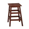 3 Piece Handcrafted Kitchen Island Breakfast Table Set, 2 Drawers, Rubberwood, Stools, Walnut Brown