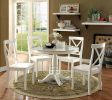 White Color Round Dining Table w Faux Marble Top Solid wood Classic Dining Room 1pc Table Only