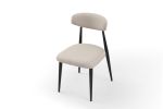 Dining Chairs set of 4, Upholstered Chairs with Metal Legs for Kitchen Dining Room Light Grey