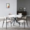 Dining Chairs set of 4, Upholstered Chairs with Metal Legs for Kitchen Dining Room Light Grey