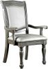 Glorious Classic Traditional Dining Chairs Gray Color Solid wood Leatherette Cushion Seat Set of 2pc Arm Chairs Turned Legs Kitchen Dining Room