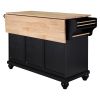 Cambridge Natural Wood Top Kitchen Island with Storage