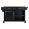 Cambridge Natural Wood Top Kitchen Island with Storage