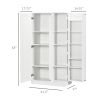 63" Kitchen Pantry Storage Cabinet, 14-Tier Freestanding Kitchen Cupboard with 2 Doors, Adjustable Shelves for Living Room, Dining Room, White