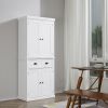 72" Kitchen Pantry, Tall Storage Cabinet, Freestanding Cupboard with Drawer, Doors and Adjustable Shelves, White