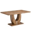 Modern Dining Table for 6, Rectangular Kitchen Table with Faux Marble Tabletop for Dining Room, Kitchen