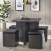 5-Piece Dexter Dining Set with Storage Ottoman