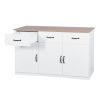 White Buffet Cabinet with Storage, Kitchen Sideboard with 3 Doors and 3 Drawers, Coffee Bar Cabinet, Storage Cabinet Console Table for Living Room