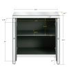 Storage Cabinet with Mirror Trim and Diamond Shape Design, Silver ,for Living Room, Dining Room, Entryway, Kitchen