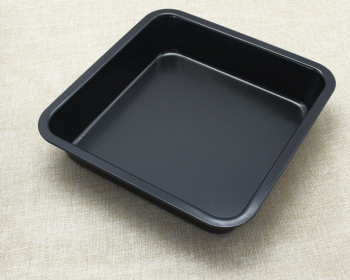 DIY Square Baking Pan Non-stick Cake Mold 8 Inch High Square Pan Square Cake Mold (Color: black)