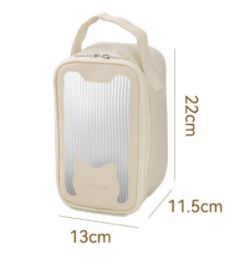 Hand Carry Heat Preservation Bag (Option: Large Striped off white-Beige)