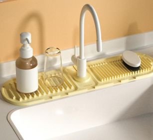 Heightened Slope Faucet Water Draining Pad (Option: 38 X14cm Cream)