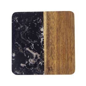 Creative Marble Cup Heat Shielding Pad (Option: Square Half Black)