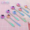 8Pcs Stainless Steel Flower Spoon Coffee Tea Spoon Cute Ice Cream Dessert Spoon Silver Christmas Gifts Kitchen Tableware Decor