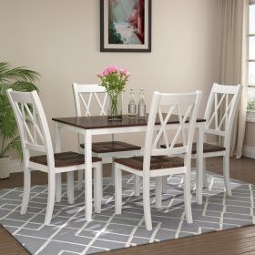 5-Piece Dining Table Set Home Kitchen Table and Chairs Wood Dining Set (Main Color: Cherry)