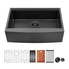 Farmhouse Sink Kitchen Sink Apron Front Single Bowl Workstation Stainless Steel Sink (Style: Style 2)