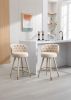 COOLMORE Counter Height Bar Stools Set of 2 for Kitchen Counter Solid Wood Legs with a fixed height of 360 degrees