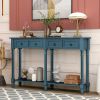 Console Table Sofa Table for Entryway with Drawers and Long Shelf Rectangular