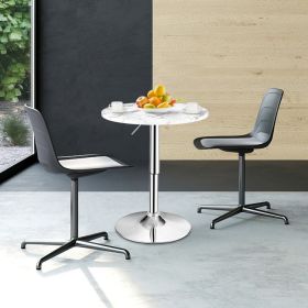 360° Swivel Round Pub Table with Height Adjustable (Color: White)