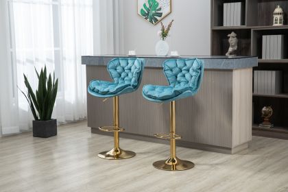 COOLMORE Bar Stools with Back and Footrest Counter Height Dining Chairs 2PC/SET (Color: pic)