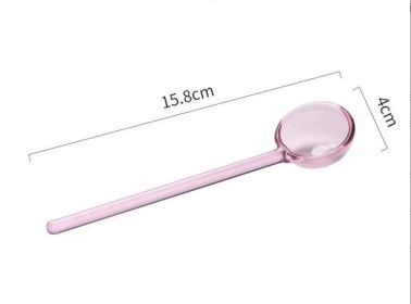 Creative Stained Glass Coffee Spoon (Option: 15.8cm-Pink)