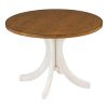 Mid-Century Solid Wood 5-Piece Round Dining Table Set, Kitchen Table Set with Upholstered Chairs for Small Places