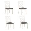 Mid-Century Solid Wood 5-Piece Round Dining Table Set, Kitchen Table Set with Upholstered Chairs for Small Places