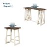 Rustic Counter Height 5-Piece Dining Set, Wood Console Table Set with 4 Stools for Small Places