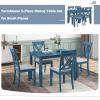 Rustic Minimalist Wood 5-Piece Dining Table Set with 4 X-Back Chairs for Small Places