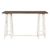 Rustic Counter Height 5-Piece Dining Set, Wood Console Table Set with 4 Stools for Small Places