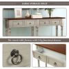 Console Table Sofa Table for Entryway with Drawers and Long Shelf Rectangular