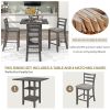 5-Piece Wooden Counter Height Dining Set with Padded Chairs and Storage Shelving