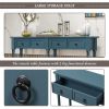 Console Table Sofa Table for Entryway with Drawers and Long Shelf Rectangular