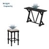 Mid-century Counter Height 5-Piece Dining Set, Wood Console Table with Trestle Legs and 4 Stools for Small Places