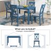 Rustic Minimalist Wood 5-Piece Dining Table Set with 4 X-Back Chairs for Small Places