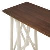 Rustic Counter Height 5-Piece Dining Set, Wood Console Table Set with 4 Stools for Small Places