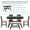 6-Piece Wood Counter Height Dining Table Set with Storage Shelf;  Kitchen Table Set with Bench and 4 Chairs; Rustic Style