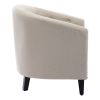 PU Leather Tufted Barrel ChairTub Chair for Living Room Bedroom Club Chairs