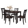 5-Piece Dining Table Set Home Kitchen Table and Chairs Wood Dining Set