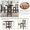 5-Piece Wooden Counter Height Dining Set with Padded Chairs and Storage Shelving