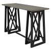 Rustic Counter Height 5-Piece Dining Set, Wood Console Table Set with 4 Stools for Small Places