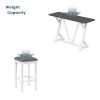 Mid-century Counter Height 5-Piece Dining Set, Wood Console Table with Trestle Legs and 4 Stools for Small Places