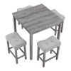 Dining Table, Bar Table and Chairs Set, 5 Piece Dining Table Set, Industrial Breakfast Table Set, for Living Room, Dining Room, Game Room